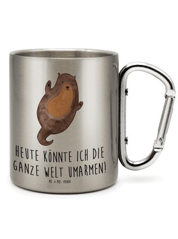 Mr. & Mrs. Panda Thermotasse Otter Umarmen mit Spruch in Silber