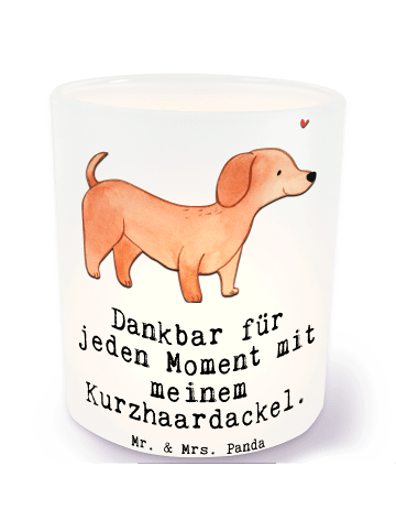 Mr. & Mrs. Panda Glas Kerzenhalter Dackel Kurzhaardackel Moment ... in Transparent