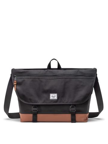 Herschel Cove Messenger - Umhängetasche 16" 38 cm (bitter chocolate/dark roast) in black/saddle brown