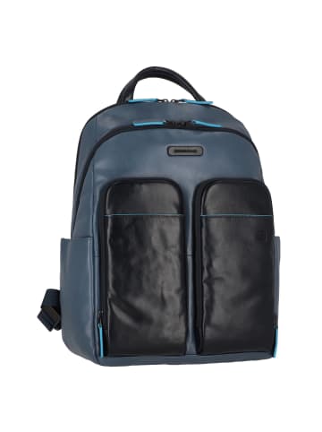 Piquadro Blue Square Revamp Rucksack RFID Leder 39 cm Laptopfach in blu-blu