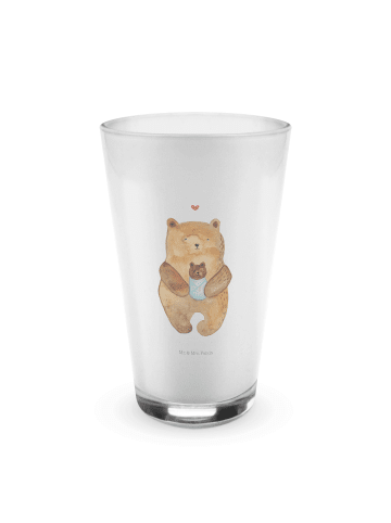 Mr. & Mrs. Panda Latte Macchiato Glas Bär Baby ohne Spruch in Transparent