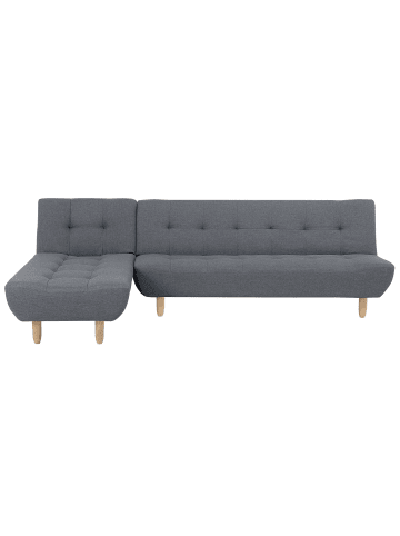 Beliani Modulsofa ALSTEN in Grau/Heller Holzfarbton - (W) 257 x (H) 41 x (L) 161 cm