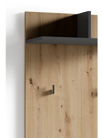 byLiving Garderobe Ben in Artisan Eiche / Anthrazit - (B) 60 x (H) 136 x (T) 27 cm