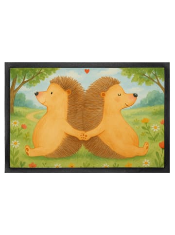 Mr. & Mrs. Panda fußmatte Igel händchenhaltend Design ohne Spruch in Weiß