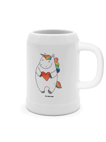 Mr. & Mrs. Panda Krug Einhorn Herz ohne Spruch in Weiß