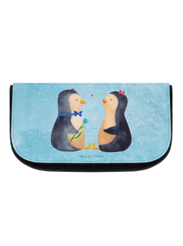 Mr. & Mrs. Panda Kosmetiktasche Pinguin Pärchen ohne Spruch in Eisblau