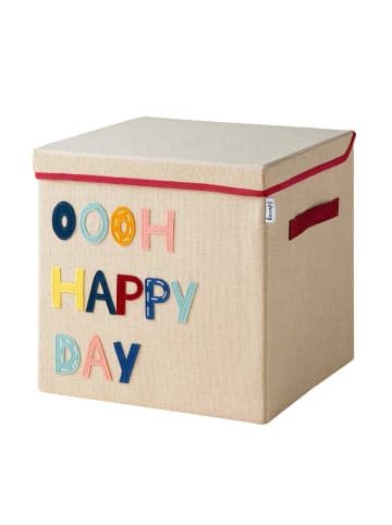 Lifeney Aufbewahrungsbox mit Deckel Happy Day, 33x33x33cm