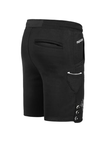 PAULGOS Jogginghose Design Trachten Lederhose Bermuda Shorts Kurz JOK6 in Schwarz