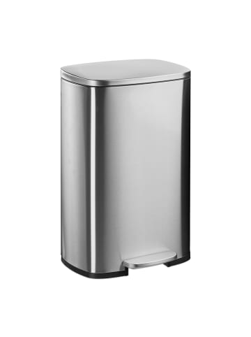 relaxdays Mülleimer in Silber - 50 Liter