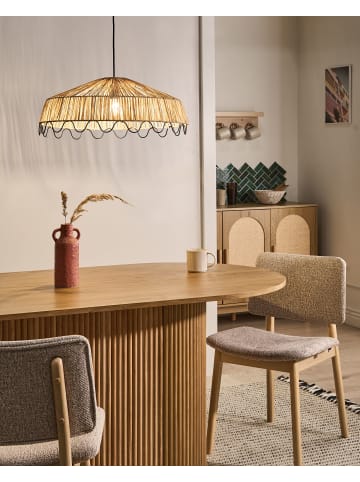 Beliani Pendelleuchten ARENAL in Naturfarben/Schwarz - (W) 58 x (H) 123 x (L) 58 cm