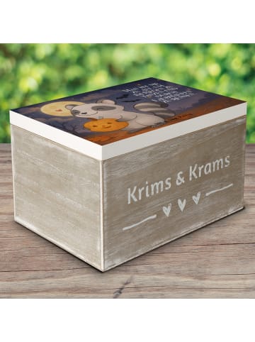 Mr. & Mrs. Panda Box Waschbär Kürbis Design mit Spruch in Weiß