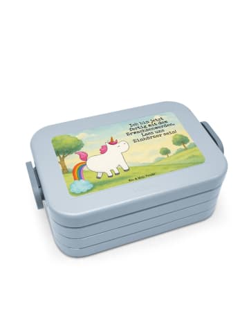 Mr. & Mrs. Panda Bentobox Einhorn Pupsen Design mit Spruch in Blau Pastell