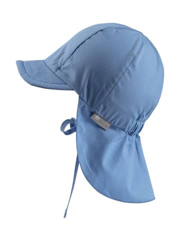 Sterntaler Schirmmütze mit Nackenschutz uni in samtblau
