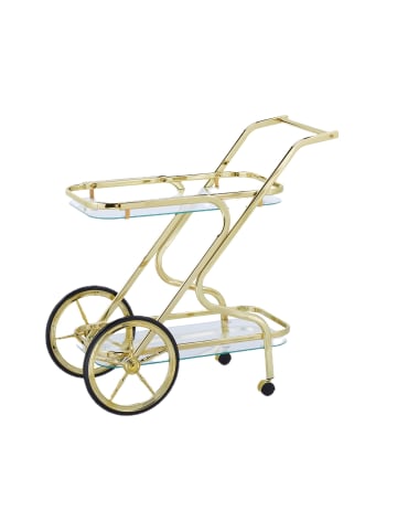 relaxdays Servierwagen in Messing - (B)43 x (H)80 x (T)85 cm
