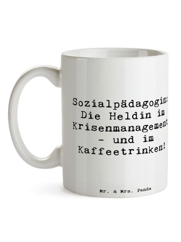 Mr. & Mrs. Panda Keramtiktasse Spruch Sozialpädagogin mit Spruch in Weiß