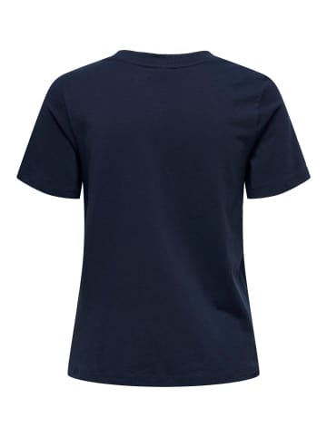 JACQUELINE de YONG T-Shirt 2er-Set Rundhals Kurzarn lockeres Baumwolle Shirt in Dunkelblau-Hellblau