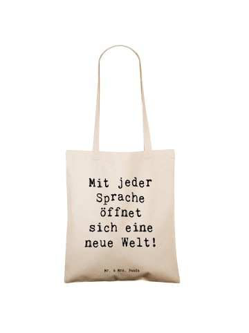 Mr. & Mrs. Panda Schultasche Spruch Sprachen lernen mit Spruch in Creme