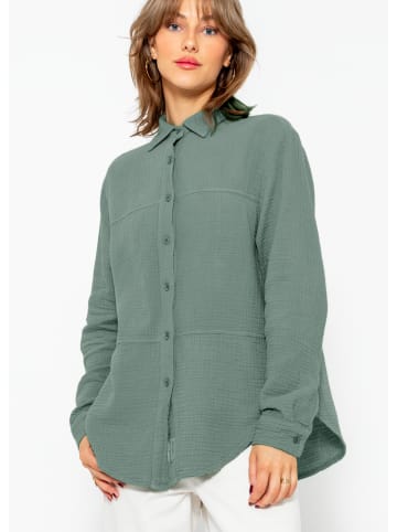 SASSYCLASSY Musselin Bluse in Grün