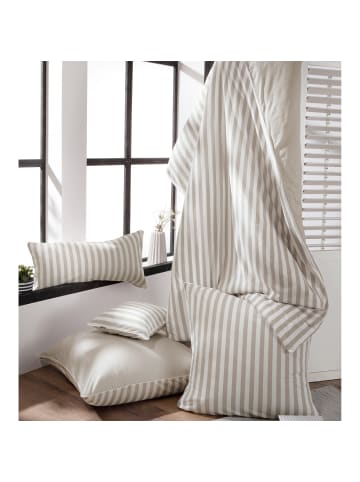 Erwin Müller Mako-Single-Jersey Wendebettwäsche in taupe-weiß