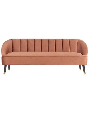 Beliani 3-Sitzer Sofa ALSVAG in Braun/Schwarz/Gold - (W) 191 x (H) 73 x (L) 73 cm
