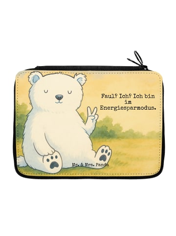 Mr. & Mrs. Panda Schreibmappe Eisbär Faul Design mit Spruch in Weiß