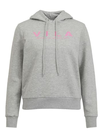 Vila Sweatshirt in Light Grey Melange-FUCHSIA PIN