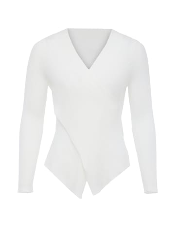 NAEMI Damen Strickpullover in Wollweiss