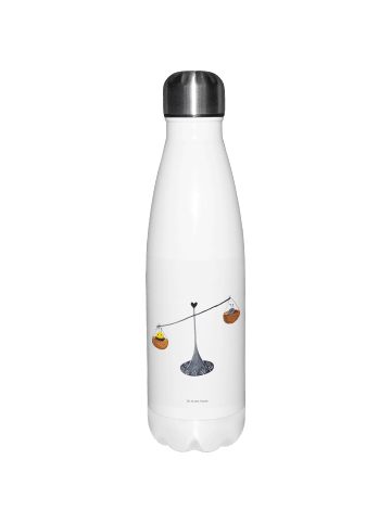 Mr. & Mrs. Panda Trinkflasche Edelstahl Sternzeichen Waage ohne ... in Weiß