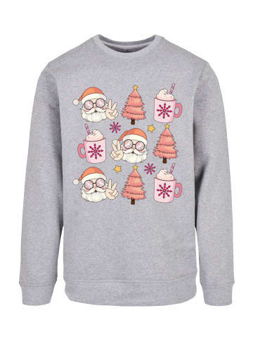 F4NT4STIC Sweatshirt Hippie Santa Weihnachten Tree Cocoa in grau meliert