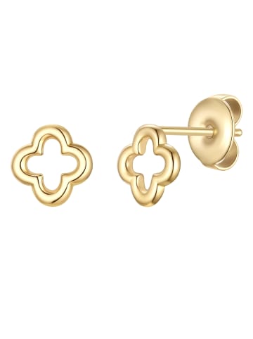 Glanzstücke München Ohrringe Ohrstecker Kleeblatt aus Edelstahl in gelbgold