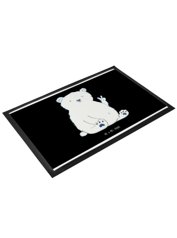 Mr. & Mrs. Panda Haustürmatte Eisbär Faul ohne Spruch in Schwarz