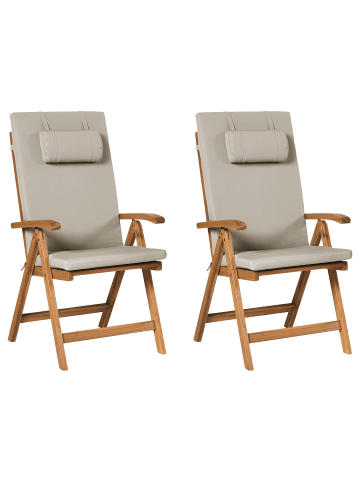 Beliani 4er-Set Esszimmerstuhl JAVA PREMIUM in Braun/Beige