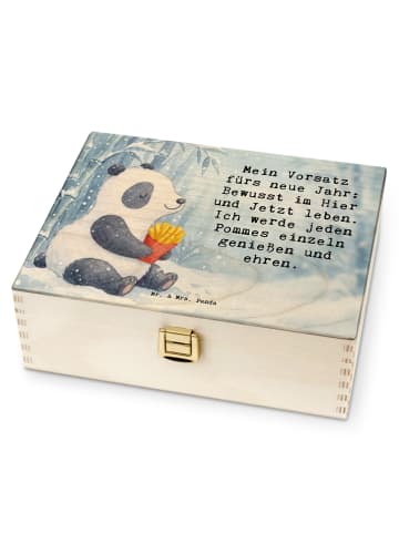 Mr. & Mrs. Panda Teebox Panda Winter Pommes Design mit Spruch in Weiß