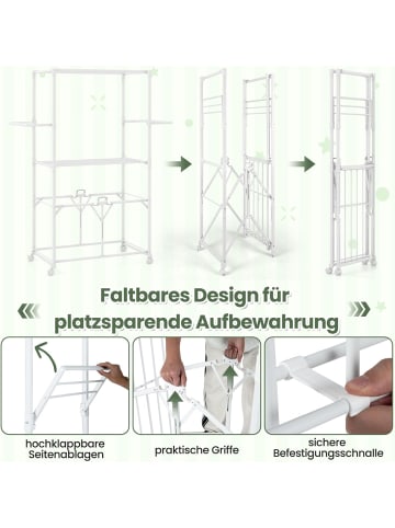 COSTWAY Klappbar Wäscheständer Alu 94 x 54 x 174 cm in Weiß