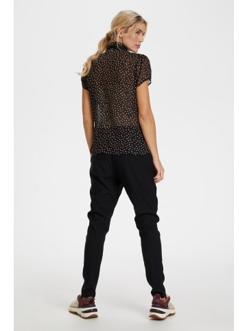 SAINT TROPEZ Kurzarm-Bluse LiljaSZ Slim fit in Dot Black