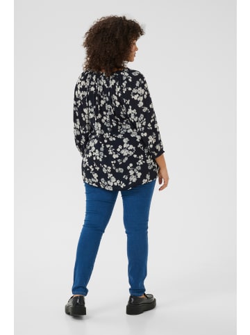 KAFFE curve Bluse langarm KCtrine Regular fit in Marine Flower