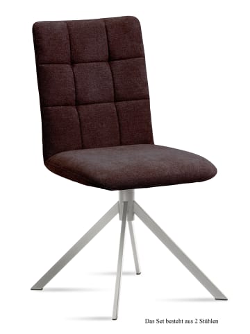 58 aufm Kessel ESSZIMMERSTUHL (2er-Set) Dorise 47x91x60 Edelstahl/Espresso