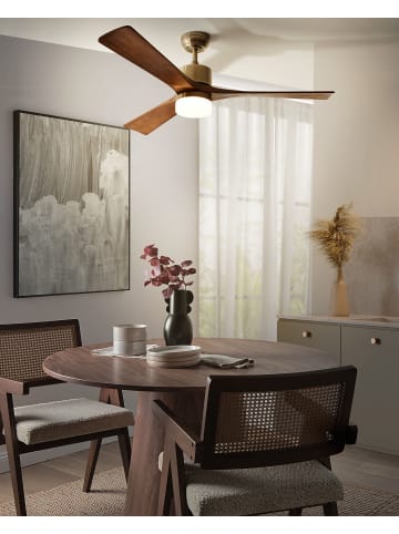 Beliani 2-tlg Deckenventilator mit Licht ARUWIMI in Braun/Messing