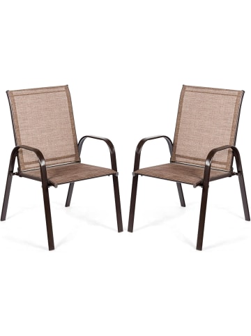 COSTWAY 2er Set Gartenstühle 56x72x90cm in Braun