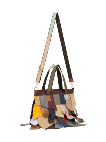 IZIA Women Tote Bag in Green Multicolor