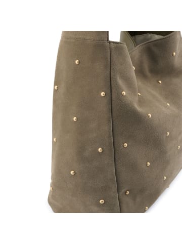 FREDs BRUDER The Beaded One Schultertasche Leder 32 cm in greyish khaki