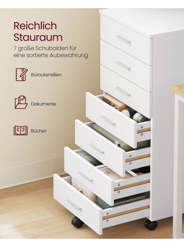 VASAGLE Aktenschrank Custos in Weiß - (B)42 x (H)89.3 x (T)40 cm