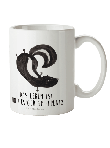 Mr. & Mrs. Panda Kaffeebecher Stinktier Handstand mit Spruch in Weiß