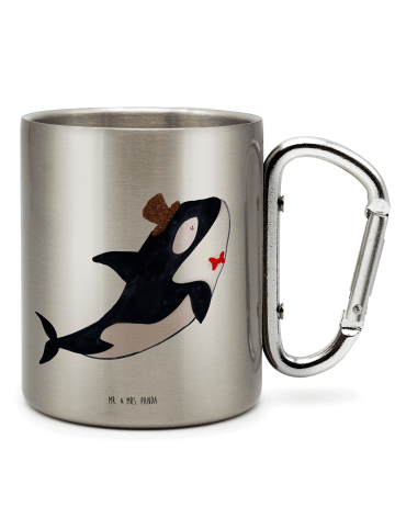 Mr. & Mrs. Panda Trinkbecher Edelstahl Orca Zylinder ohne Spruch in Silber