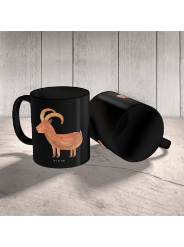 Mr. & Mrs. Panda Kaffeetasse Steinbock Wecker mit Spruch in Schwarz