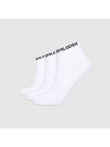SMILODOX Unisex Sneakersocken 3er Pack in Weiß / Weiß / Weiß