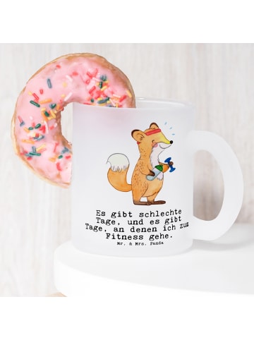 Mr. & Mrs. Panda Geschenktasse Fuchs Fitness mit Spruch in Transparent