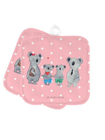 Mr. & Mrs. Panda Topflappen Koala Familie zwei ohne Spruch in Rot Pastell