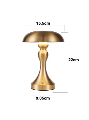 ZMH Tischleuchte LED in gold 1800 mAh Touch Dimmbar