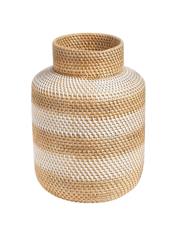 Beliani Dekovase RENUN in Weiß/Beige - (W) 26 x (H) 36 x (L) 26 cm